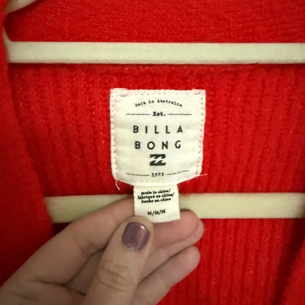 Billabong “So Chill” Cardigan | Red | Size Medium - Picture 6 of 8